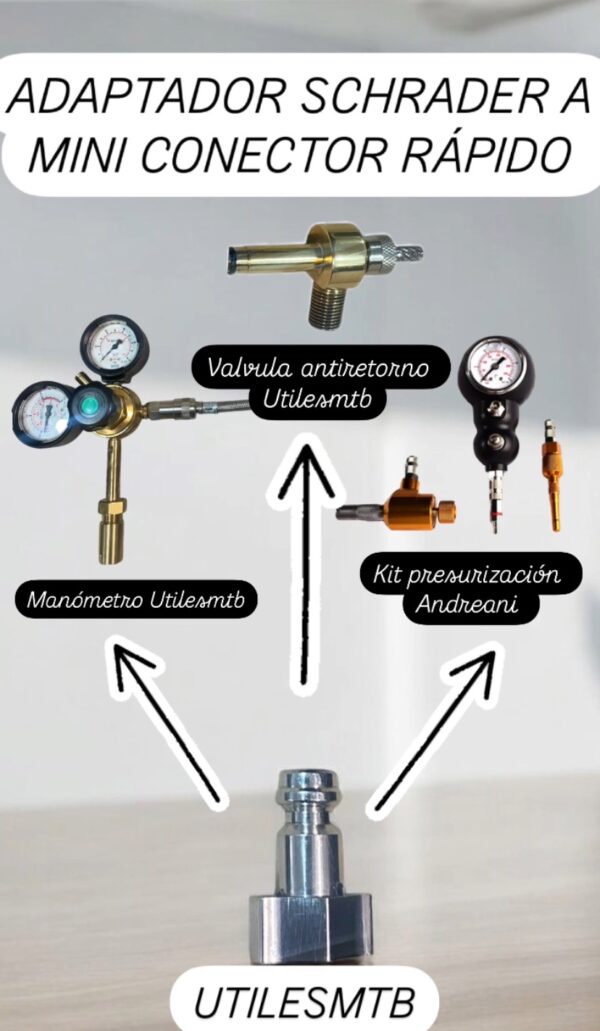 Adaptador Schrader a mini conector rápido - Imagen 2