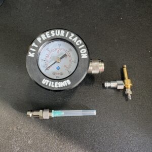 Kit presurización nitrógeno con válvula anti retorno rock shox +válvula anti retorno Schrader + aguja Fox