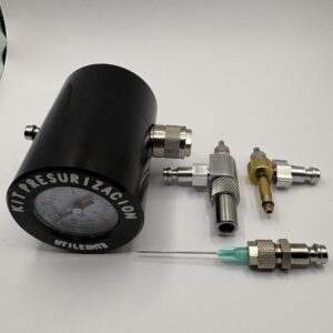 Kit presurización nitrógeno 300 psi con válvula anti retorno rock shox +válvula anti retorno Schrader + aguja Fox